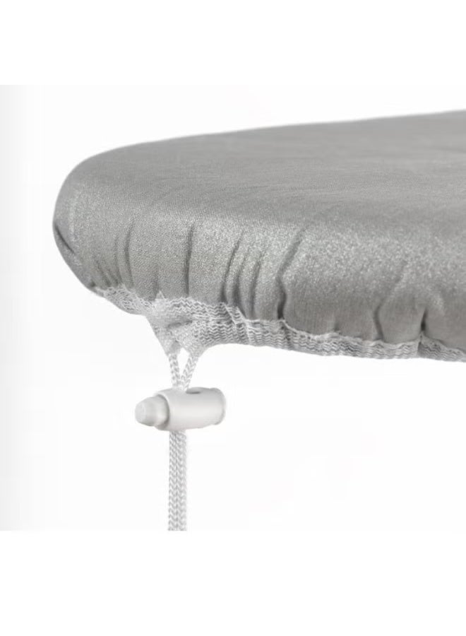 Rayen Small Ironing Board (Easy Assembly System) | Two Layers: Foam and 100% Cotton Fabric | Cover with Aluminum Coating, Basic Range, Light Gray, 115×38 cm - Image 4