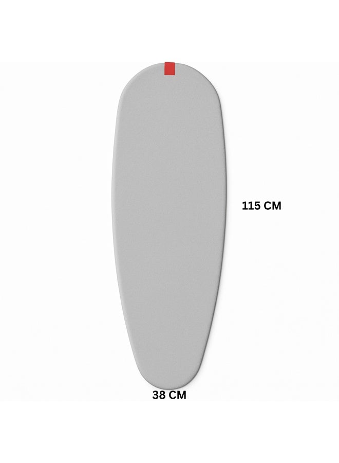 Rayen Small Ironing Board (Easy Assembly System) | Two Layers: Foam and 100% Cotton Fabric | Cover with Aluminum Coating, Basic Range, Light Gray, 115×38 cm - Image 5