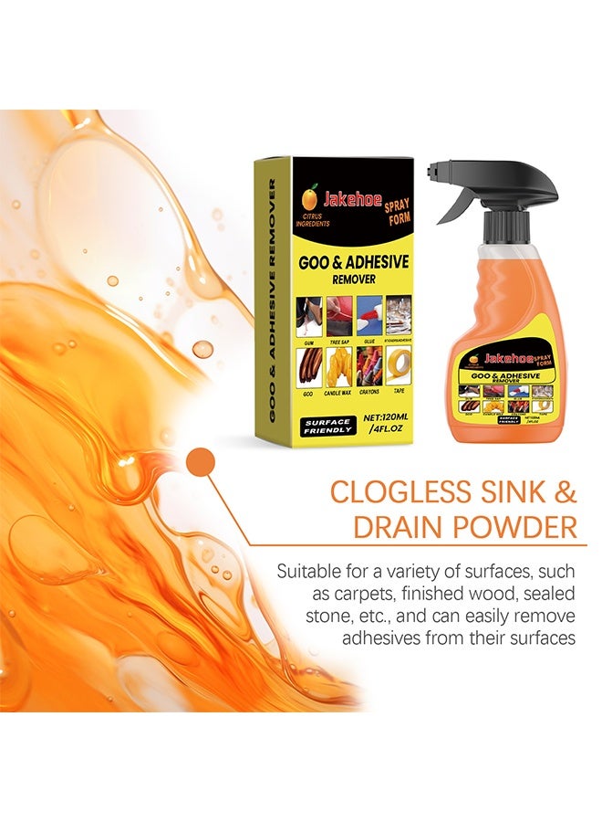 Jakehoe Goo & Adhesive Remover,Glue Remover Spray, Adhesive Remover for Cars, Glue Removal Liquid Tape Remover Sticker Lifter, Safe Adhesive Remover Multifunctional Glue Remover for Car Interiors Removes Residue Labels Decals 120ml - Image 3