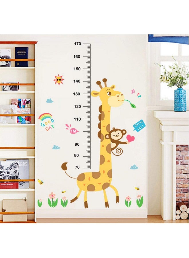 thovorrnl Baby Height Growth Chart Wall Sticker, Kids Measure Growth Wall Decals, Removable Wall Ruler for Boys Girls Baby Nursery Children Bedroom Living Room Wall Decor (Giraffe Monkey) - Image 2