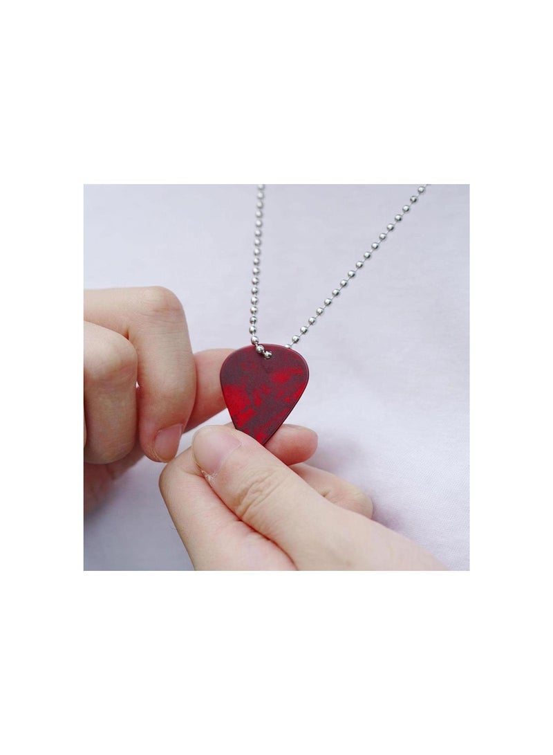 Guitar Pick Necklace Plectrum Pendant Chain Instrument Accessories Music Lover Pendant Rock Punk Jewelry for Music Fans Musician Friends