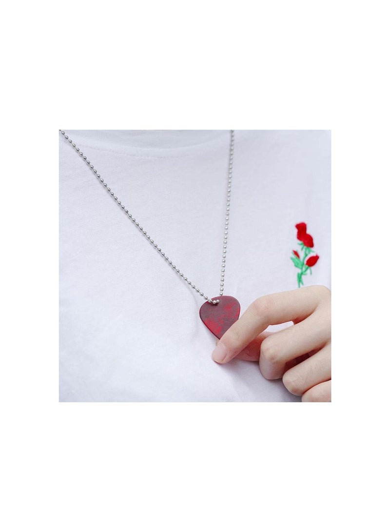 Guitar Pick Necklace Plectrum Pendant Chain Instrument Accessories Music Lover Pendant Rock Punk Jewelry for Music Fans Musician Friends