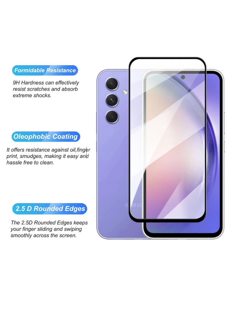 Generic - Samsung Galaxy A35 Screen Protector - Edge to Edge Tempered Glass Screen Protector Black, High Transparency, Delicate Touch, Anti-Explosion, Smooth Arc Edges, Easy Installation - Image 1