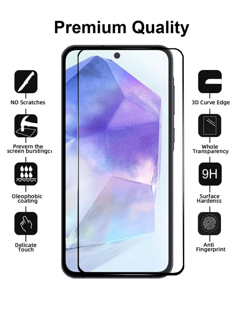 Generic - Samsung Galaxy A35 Screen Protector - Edge to Edge Tempered Glass Screen Protector Black, High Transparency, Delicate Touch, Anti-Explosion, Smooth Arc Edges, Easy Installation - Image 1