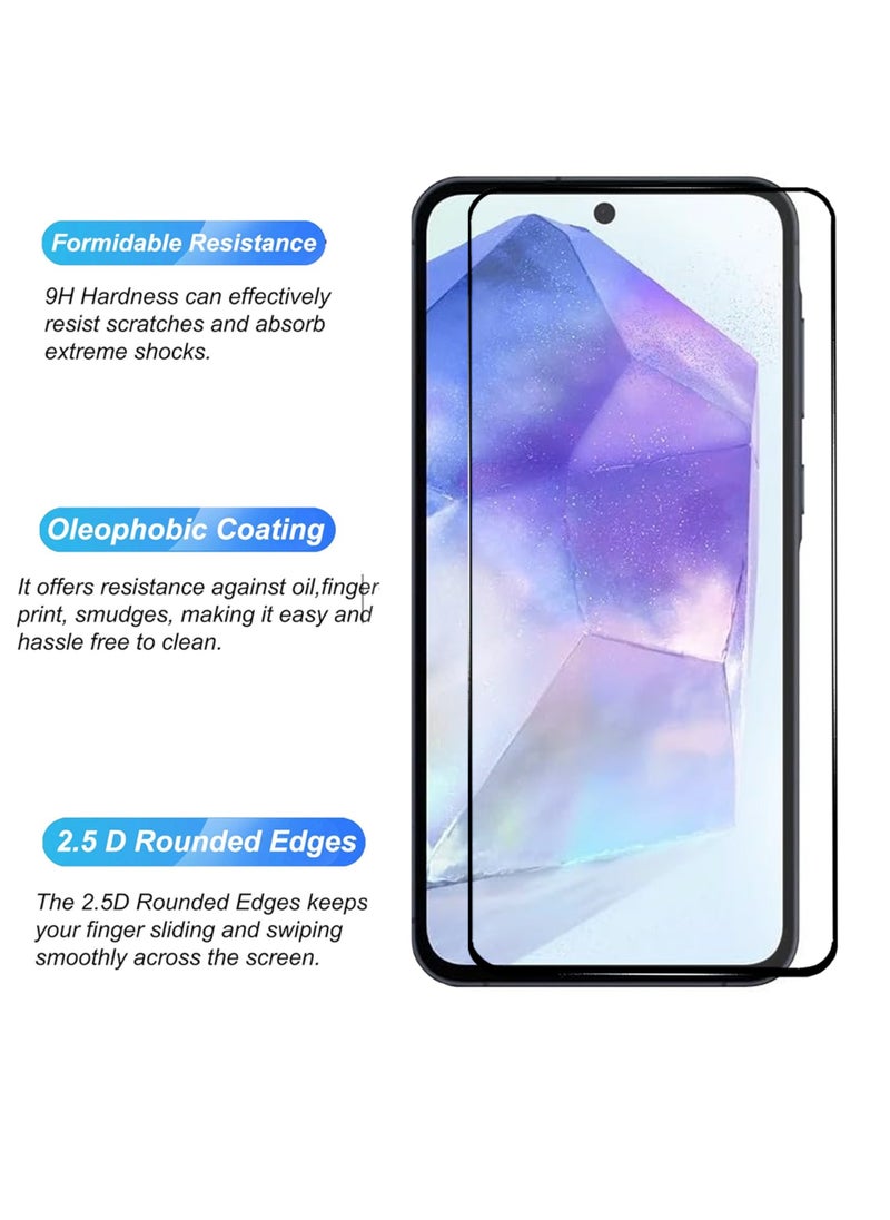 Generic - Samsung Galaxy A35 Screen Protector - Edge to Edge Tempered Glass Screen Protector Black, High Transparency, Delicate Touch, Anti-Explosion, Smooth Arc Edges, Easy Installation - Image 1