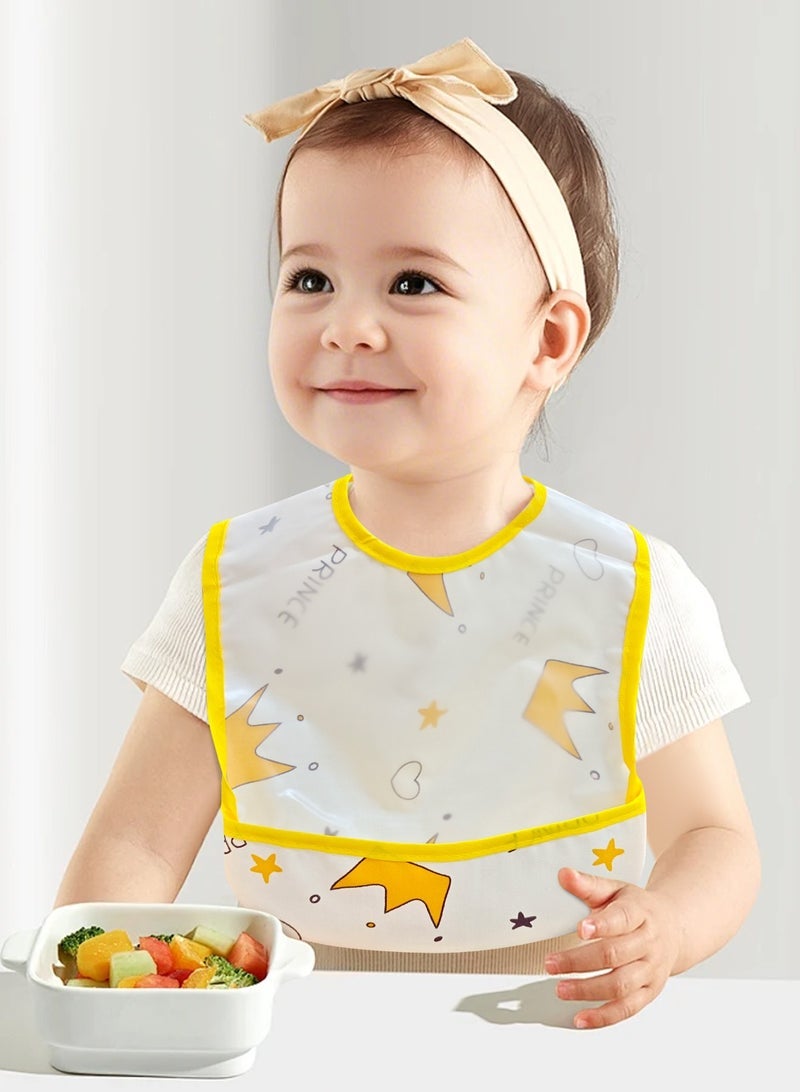 URbazaar 4Pcs Baby Feeding Bibs with Crumb Catcher Pocket Adjustable Waterproof Sleeveless Teething Bib Set Toddler Infant Keepsake Gift for Baby Shower, 6-24 Months - Image 3