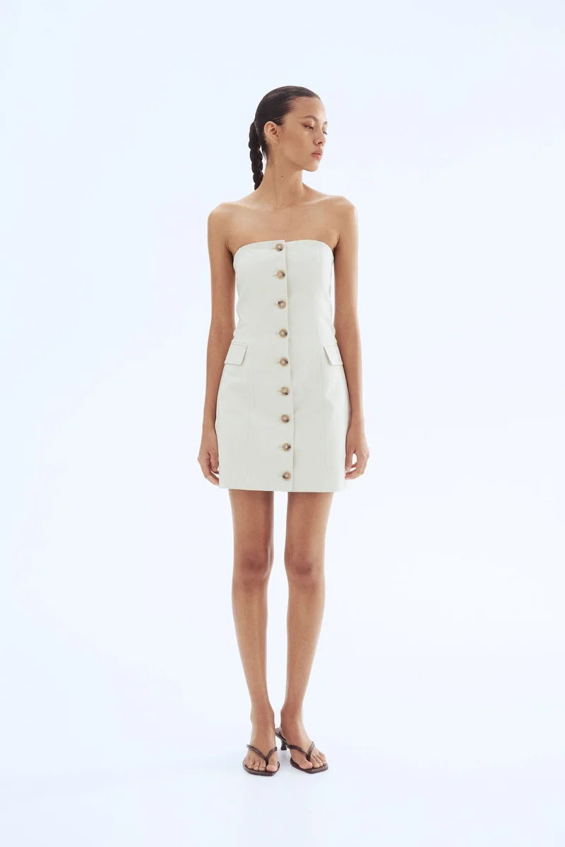 H&M Button-front bandeau dress