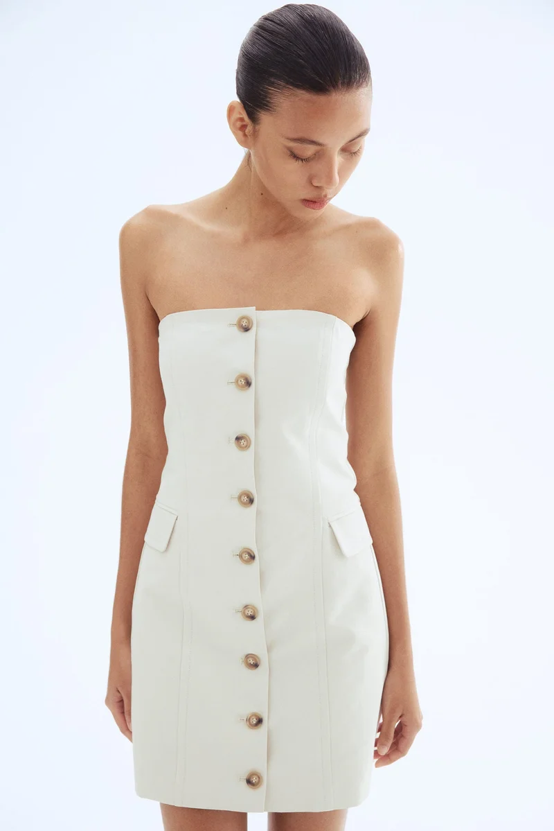 H&M Button-front bandeau dress
