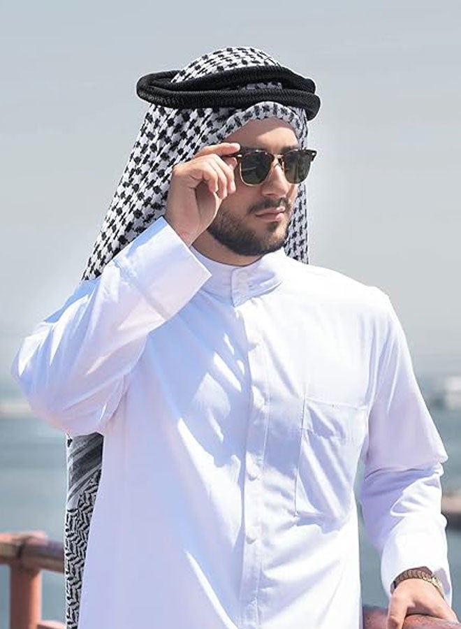 وهاواي Wrap Scarf Arabic Turban Tactical Desert Neck Headwear Wrap for Men Women, Arab Scarf 140X140cm - Image 4