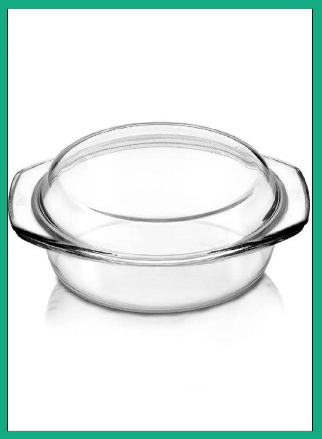 Omega “Omega Houseware 1L Opal Glass Casserole Dish with Lid – Heat Resistant Glass” - Image 2
