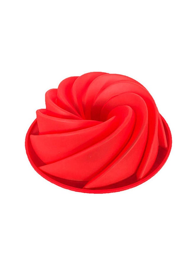 NIBEMINENT Big Swirl Shape Silicone Butter Cake Mold Red 24CMX9CMcentimeter