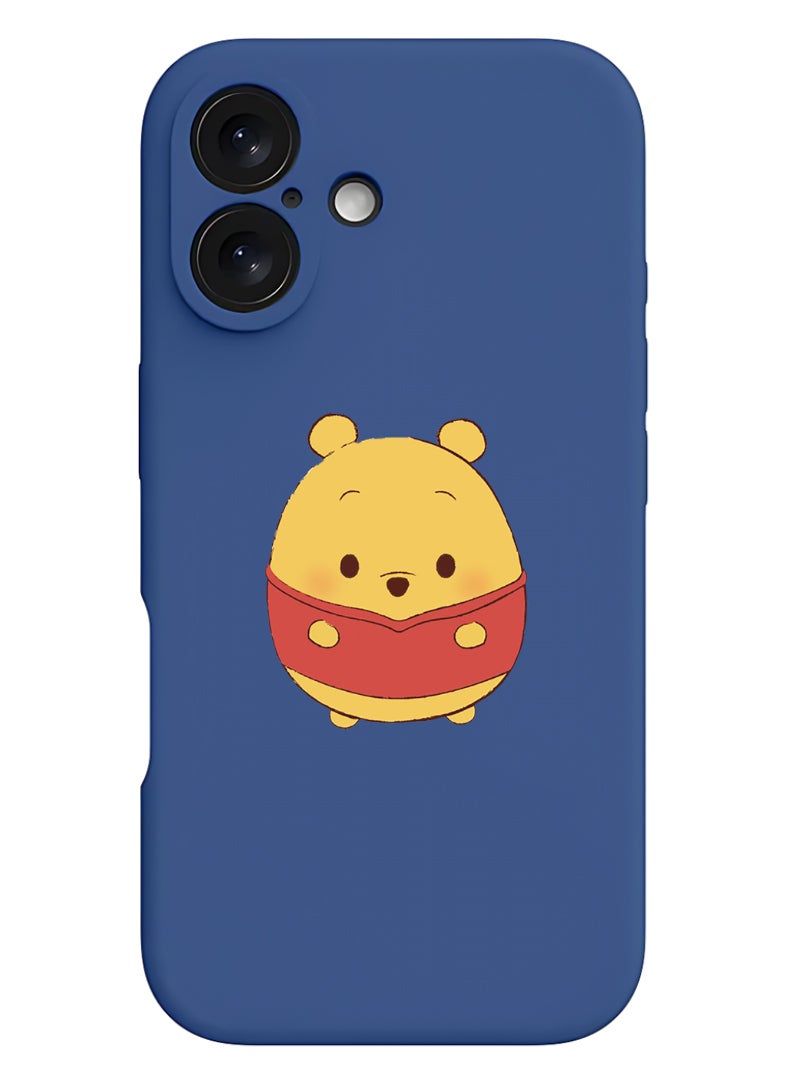 Theodor iPhone 16 Plus Blue Protective Slim Fit Case Liquid Silicone Cover with Full Body Protection Anti-Scratch Shockproof Case For iPhone - Pooh - Image 1