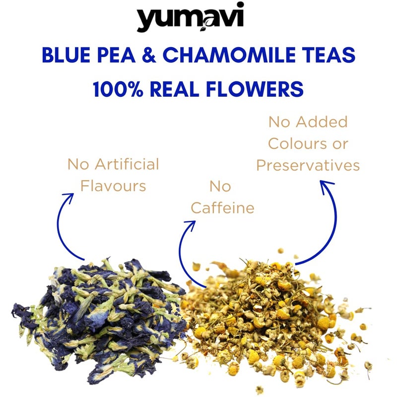 Yumavi شاي يوماتي البابونج وزهرة الفراشة - 30 جرام × 2 || لا زجاجات PET ضارة أو بلاستيك || مشروبات طبيعية مضادة للأكسدة || معزز للمناعة ومخفف للتوتر || شاي أعشاب خالي من الكافيين - Image 2
