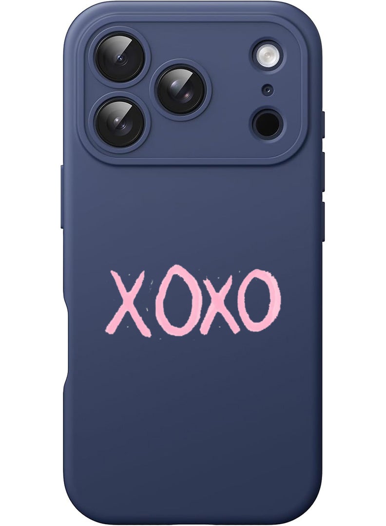 Theodor Protective Slim Fit Case Liquid Silicone Cover with Full Body Protection Anti-Scratch Shockproof Case For Apple iPhone 17 Pro Max (Blue) XOXO - Image 1