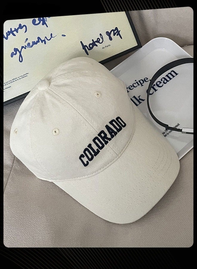 Joychic قبعة بيسبول نسائية متعددة الاستخدامات من النسخة الكورية قابلة للتنفس ربيعية صيفية خريفية قابلة للتعديل لحماية من الشمس ذات حافة مناسبة للرياضات الخارجية اليومية بيضاء - Image 2