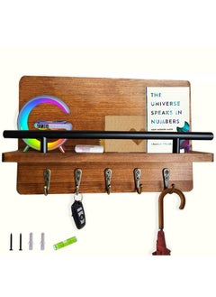 VIXEL 30x20 cm Wooden Decorative Key Holder Wall Mounted Entryway Organizer with 5 Hooks for Home Office - pzsku/Z8725C90A3DEE2B131A9AZ/45/_/1683745508/a0f6fb8f-b8ac-43d6-a01c-701aaf841933