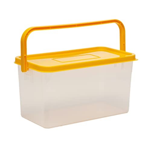 Gluman Polypropylene Pick N Carry Multipurpose Storage Box With Lid (3.3 Litre) | Dishwasher Safe | Freezer Safe | 100% Food Grade | Recyclable (Yellow) - Image 1