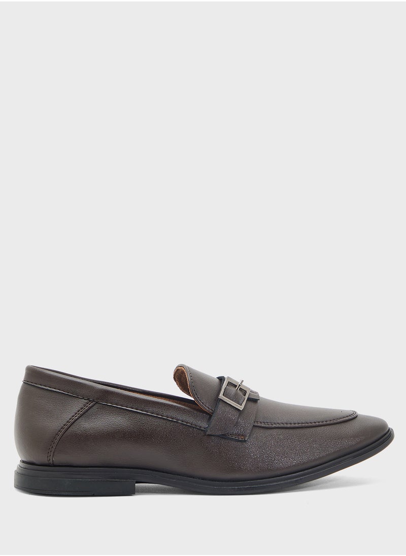 Robert Wood Buckle Detail Formal Slip Ons  - Image 1