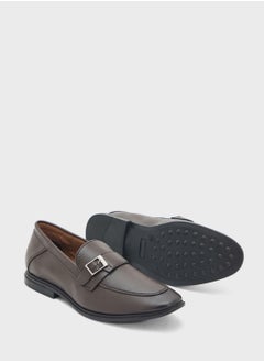 Robert Wood Buckle Detail Formal Slip Ons  - Image 3