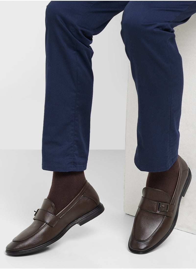 Robert Wood Buckle Detail Formal Slip Ons  - Image 5