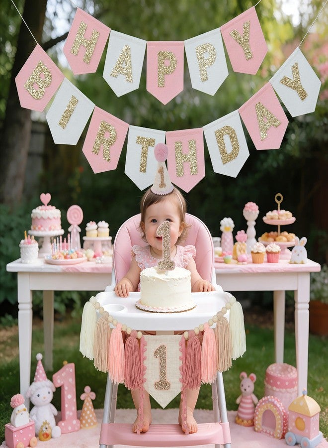 DCJHFJ Pink Happy Birthday Banner - Image 3