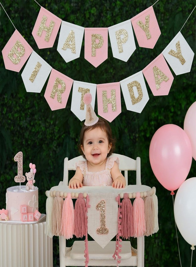 DCJHFJ Pink Happy Birthday Banner - Image 2