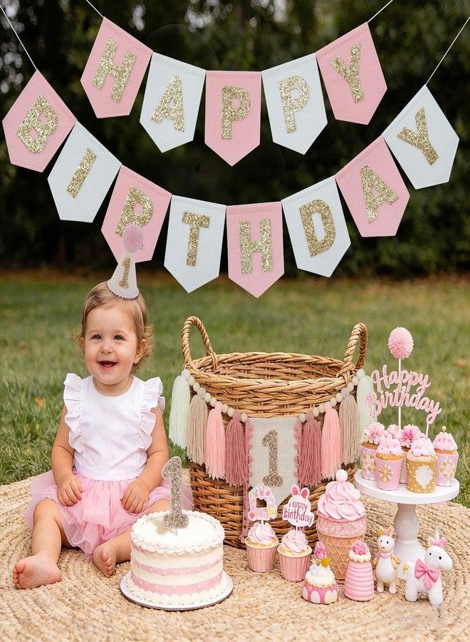 DCJHFJ Pink Happy Birthday Banner - Image 5