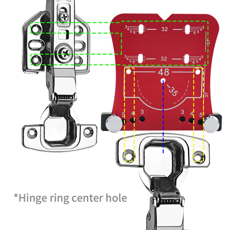 35mm Hinge Hole Opener Aluminum Alloy Hinge Hole Puncher Woodworking Hole Drilling Guide Locator Metal Hole Opener Hinges Drilling And Mounting Accessory - Image 4