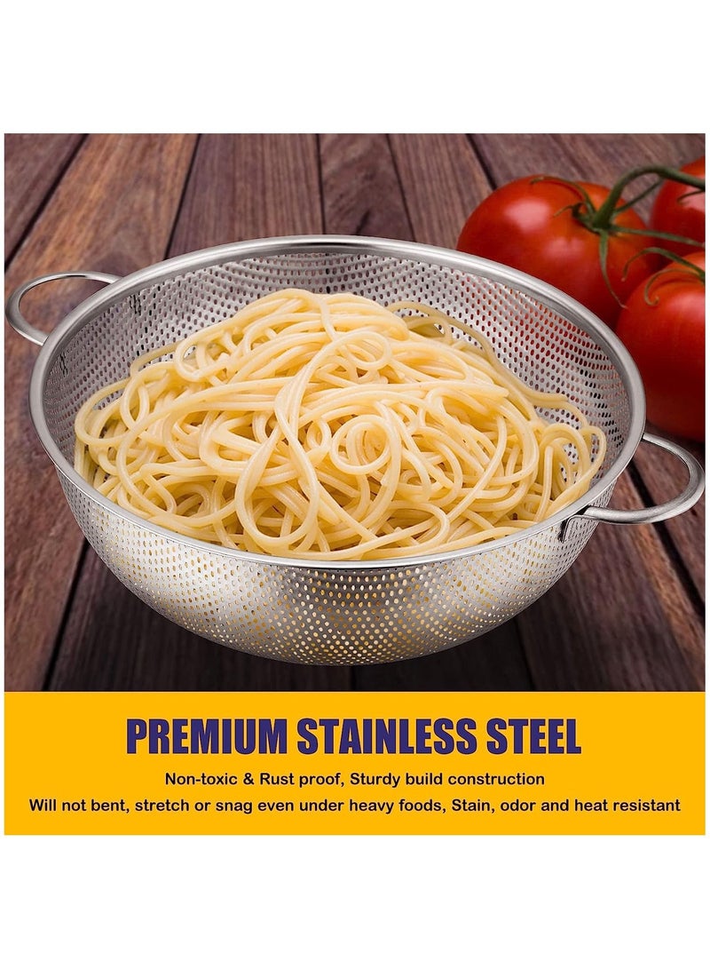 3 Piece Stainless Steel Mesh Micro Perforated Strainer Colander Set (1 Quart, 2.5 Quart and 4.5 Quart) - Image 5