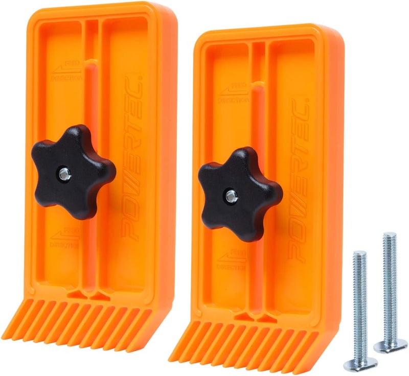 POWERTEC 71832-P2 Stackable Featherboard for Table Saw, Router Table, & Band Saw, Universal T-Track & Miter Slot Mount - Woodworking Safety Tool, 2 PK - Image 1