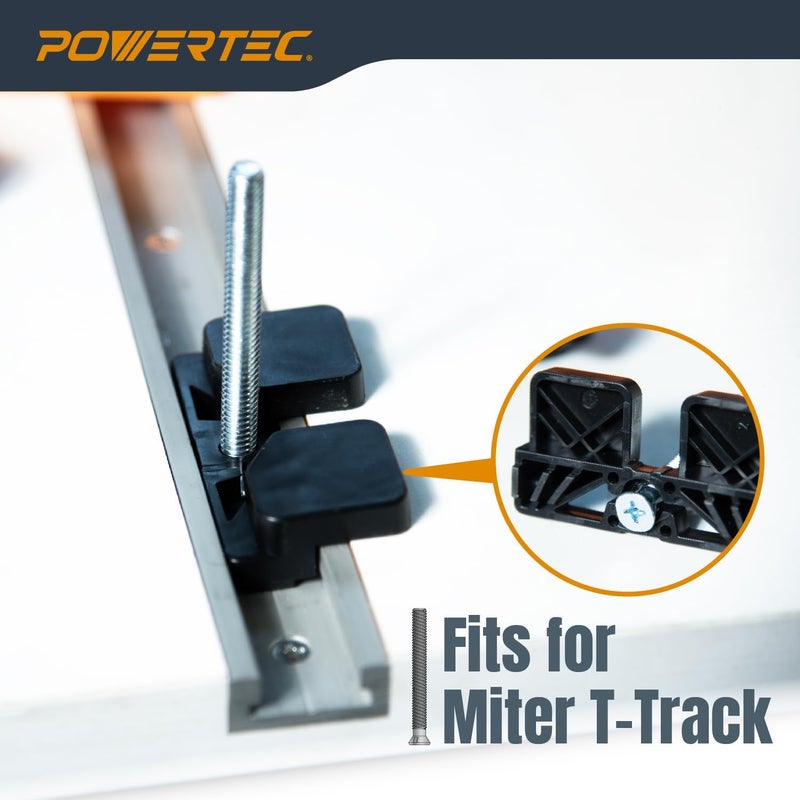 POWERTEC 71832-P2 Stackable Featherboard for Table Saw, Router Table, & Band Saw, Universal T-Track & Miter Slot Mount - Woodworking Safety Tool, 2 PK - Image 4