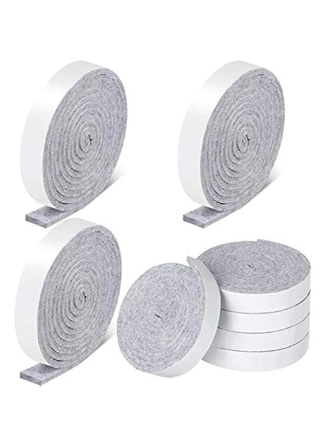 8 Rolls 1/2 x 60 Inch Felt Strips with Adhesive Backing Felt Tapes Rolls Furniture Self-Stick Heavy Duty Polyester for Protecting Furniture and DIY Adhesive(Light Grey) - Image 1
