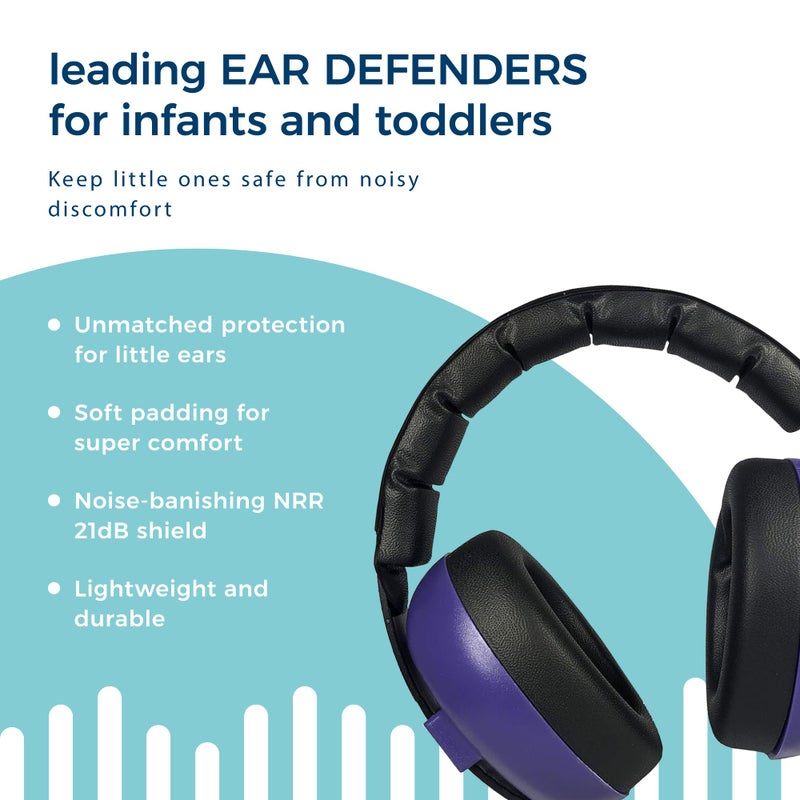 BANZ Earmuffs Infant Hearing Protection â€“ Ages 0-2 Years (Dark Purple) - Image 3