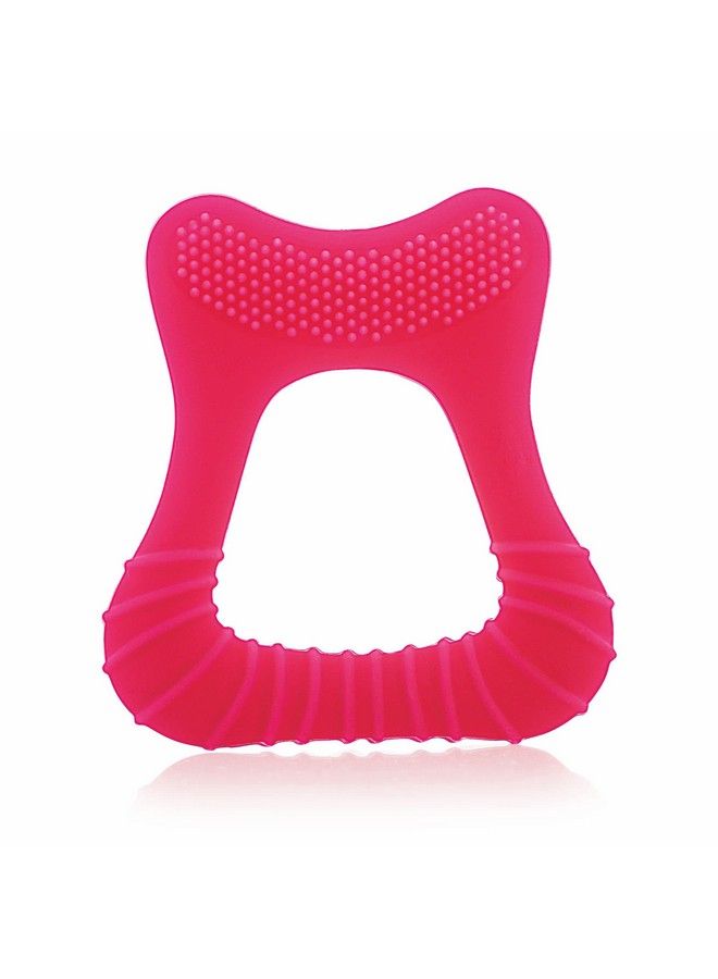 Beebaby Tooth Shape Silicone Teether For 3+ Months With Soft Bristles & Carry Case Bpa Free Teething Toy For Babies With Textured Surface For Soothing Gums. 100% Food Grade (Tooth Pink) - Image 1