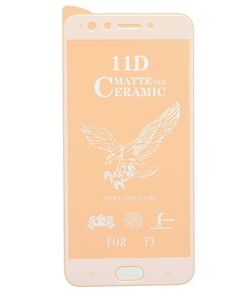 واقي شاشة سيراميك غير لامع 11D لهاتف أوبو F3 - شفاف - Image 1