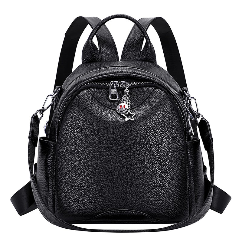 ALTOSY Soft Genuine Leather Backpack for Women Small Convertible Backpack Purse Shoulder Bag for Ladies (S97 Black) - Image 1