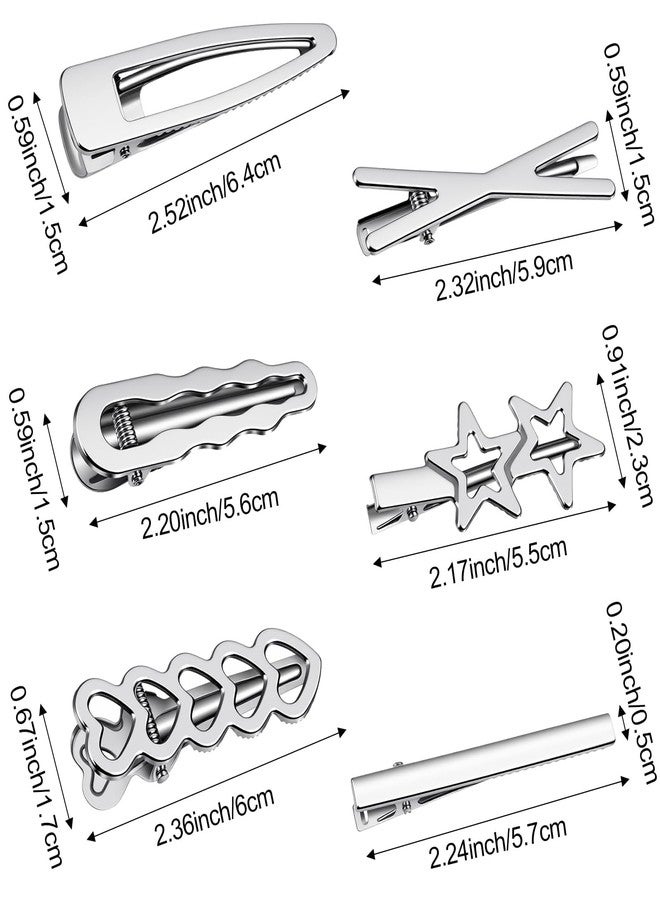 RupeeRise 16PCS Silver Star Hair Clips, Y2K Accessories Set for Emo Goth Style, Starry Hairpins for Daily Use and Parties - Image 2