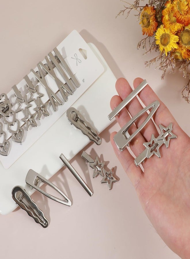 RupeeRise 16PCS Silver Star Hair Clips, Y2K Accessories Set for Emo Goth Style, Starry Hairpins for Daily Use and Parties - Image 4