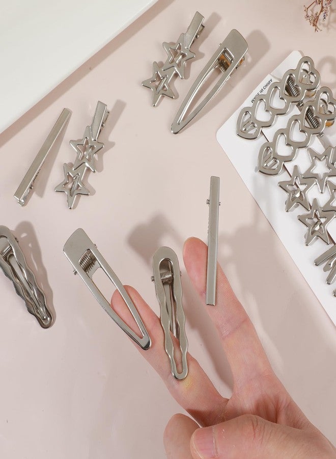 RupeeRise 16PCS Silver Star Hair Clips, Y2K Accessories Set for Emo Goth Style, Starry Hairpins for Daily Use and Parties - Image 3