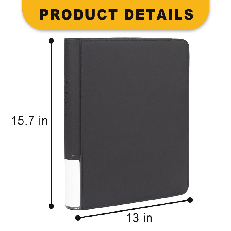 Aokna Toploader Binder, Holds 360 Toploaders, Top Loader Binder with 9 Pockets for 3" x 4" Rigid Cards, Double-Sided Pockets Card Binder Top Loader for Trading Cards or Sports Cards (black) - Image 2