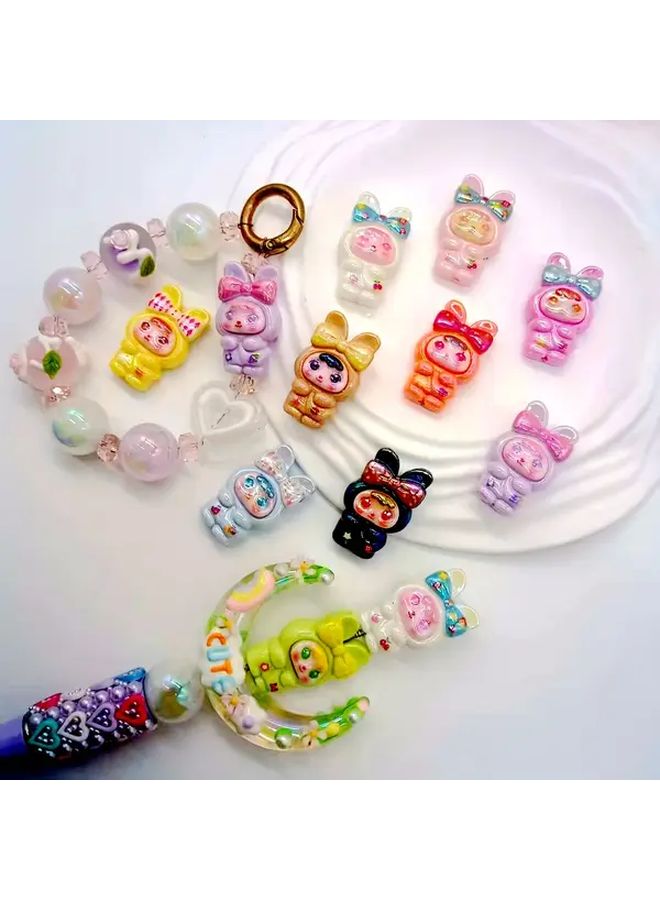 8pcs Mixed Color Bohemian Rabbit Resin Beads For DIY Jewelry Phone Chains Holiday Gifts - Image 4