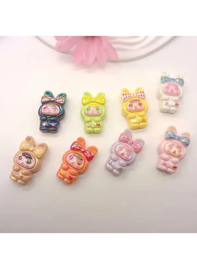 8pcs Mixed Color Bohemian Rabbit Resin Beads For DIY Jewelry Phone Chains Holiday Gifts - Image 3