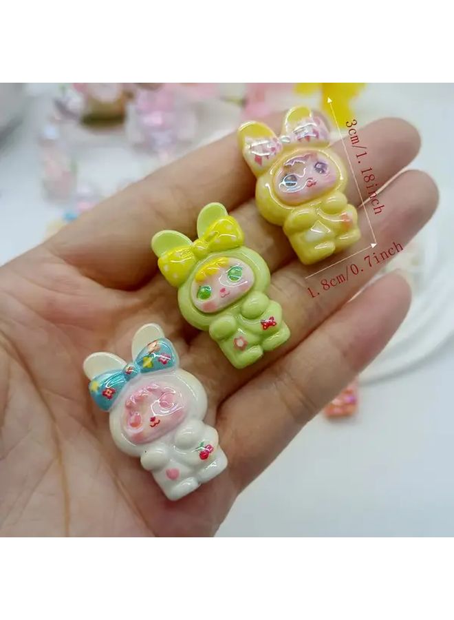 8pcs Mixed Color Bohemian Rabbit Resin Beads For DIY Jewelry Phone Chains Holiday Gifts - Image 2