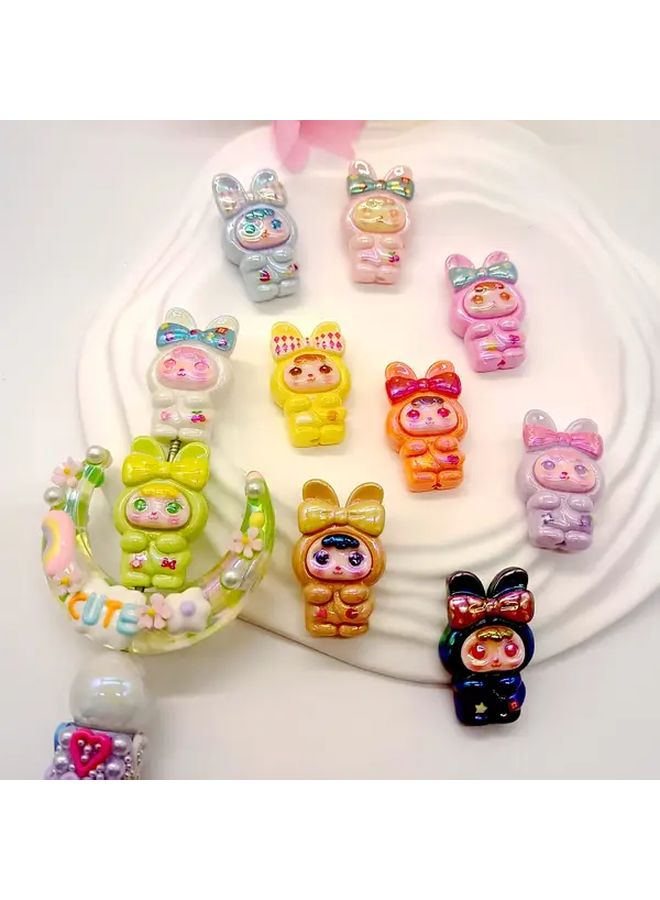 8pcs Mixed Color Bohemian Rabbit Resin Beads For DIY Jewelry Phone Chains Holiday Gifts - Image 1