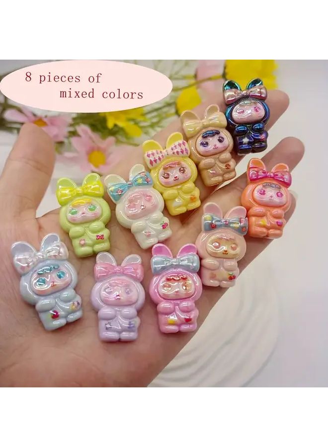 8pcs Mixed Color Bohemian Rabbit Resin Beads For DIY Jewelry Phone Chains Holiday Gifts - Image 5