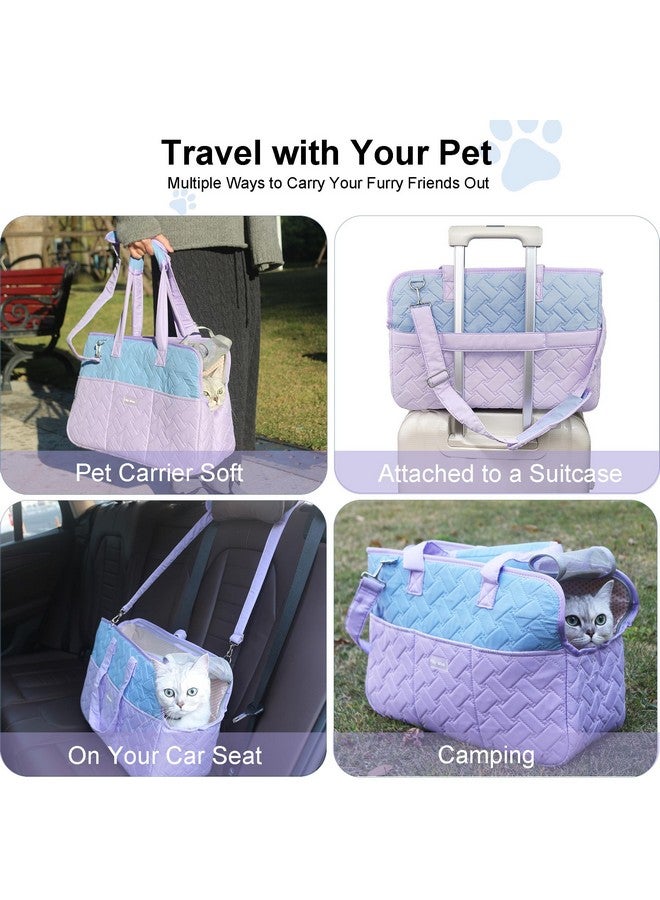 Filly Wink Dog Carrier Purse 3-in-1 Purple & Blue Pet Travel Bag for Small Dogs & Cats - Handheld, Crossbody, & Shoulder Carry with 4 Extra Front and Sided Storage Pockets Soft, Comfortable, Perfect for Travel - Image 4