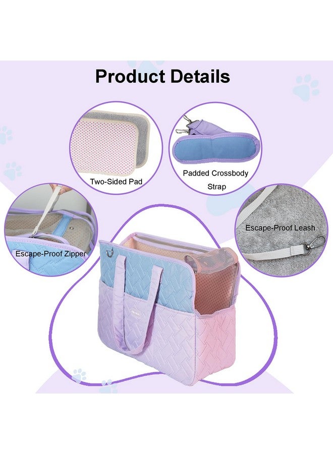 Filly Wink Dog Carrier Purse 3-in-1 Purple & Blue Pet Travel Bag for Small Dogs & Cats - Handheld, Crossbody, & Shoulder Carry with 4 Extra Front and Sided Storage Pockets Soft, Comfortable, Perfect for Travel - Image 5
