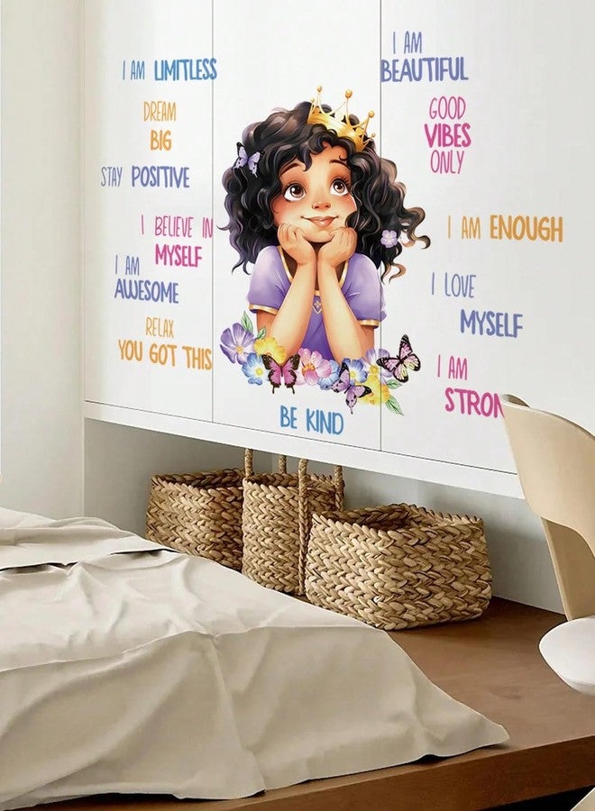 BYTE SHOP Princess Girl Wall Sticker with Inspirational Affirmation Quotes, Motivational Decal for Kids Room Decor - Image 4