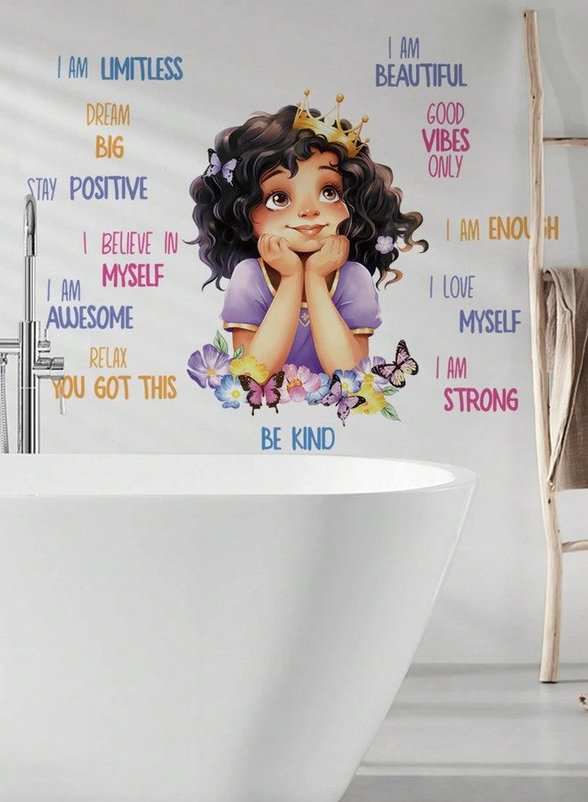 BYTE SHOP Princess Girl Wall Sticker with Inspirational Affirmation Quotes, Motivational Decal for Kids Room Decor - Image 3