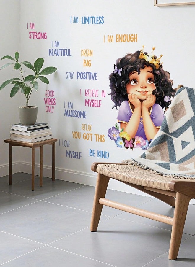 BYTE SHOP Princess Girl Wall Sticker with Inspirational Affirmation Quotes, Motivational Decal for Kids Room Decor - Image 2